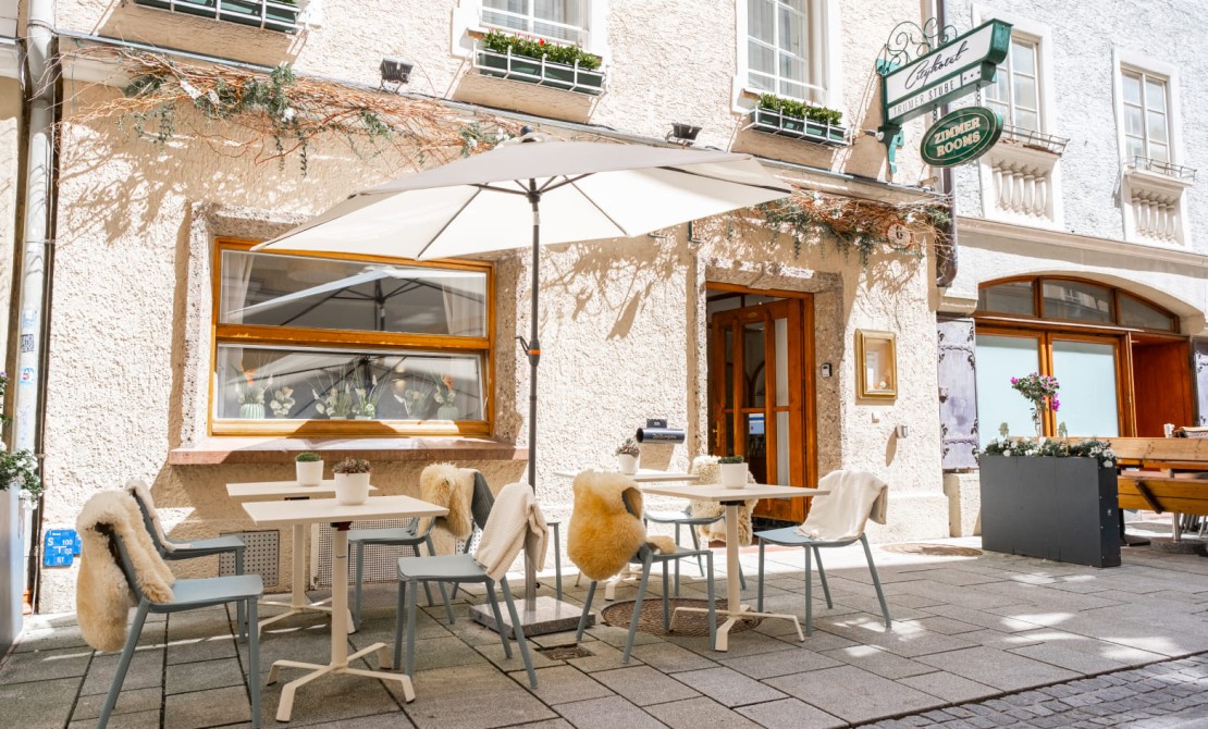 Au&szlig;enansicht des Hotel Trumer Stube in Salzburg